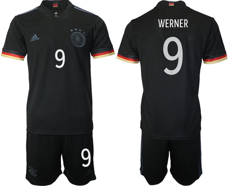 Men 2020-2021 European Cup Germany away black #9 Adidas Soccer Jersey